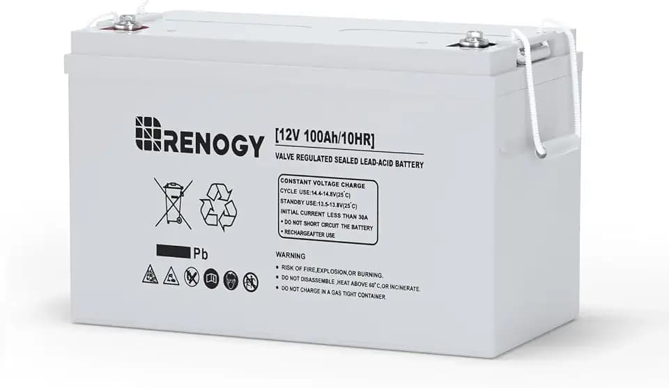 Renogy 12 Volt 100Ah Deep Cycle AGM Battery, 3% Self-Discharge Rate, 1100A Max Discharge Current, Maintenance-Free, Appliances for RV, Trolling Motor, Marine, and Off-Grid