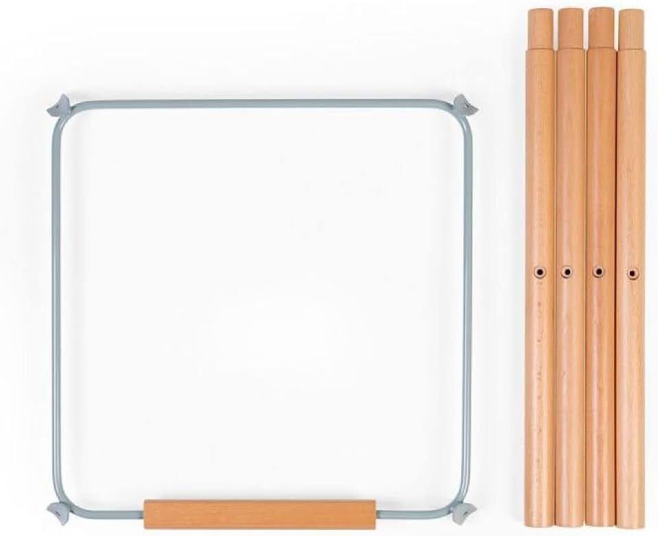 Childhome, Extra langes Beinset für Baby-Hochstuhl Evolu 2, für die Höhe von 90cm einer Kücheninsel oder Küchenbar, Fußstütze, Buchenholz, einfach zu montieren, Farbe Minze