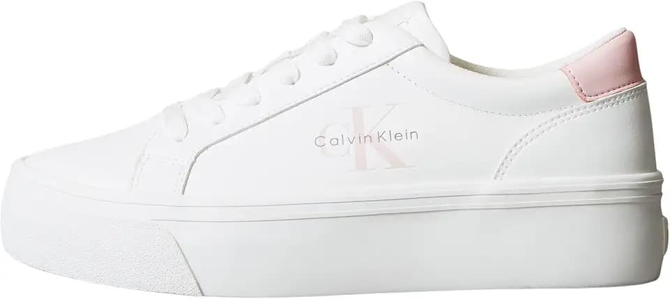 Calvin Klein Damen Vulcanized Sneaker Logo Tag aus Leder