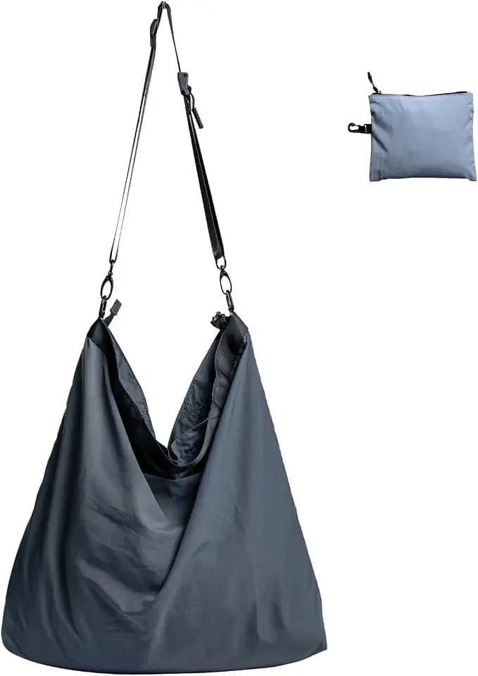 Lightweight Foldable Nylon Crossbody Bag,Compact Polyester Packable Tote,Collapsible Handbag for Travel,Gym,Shopping