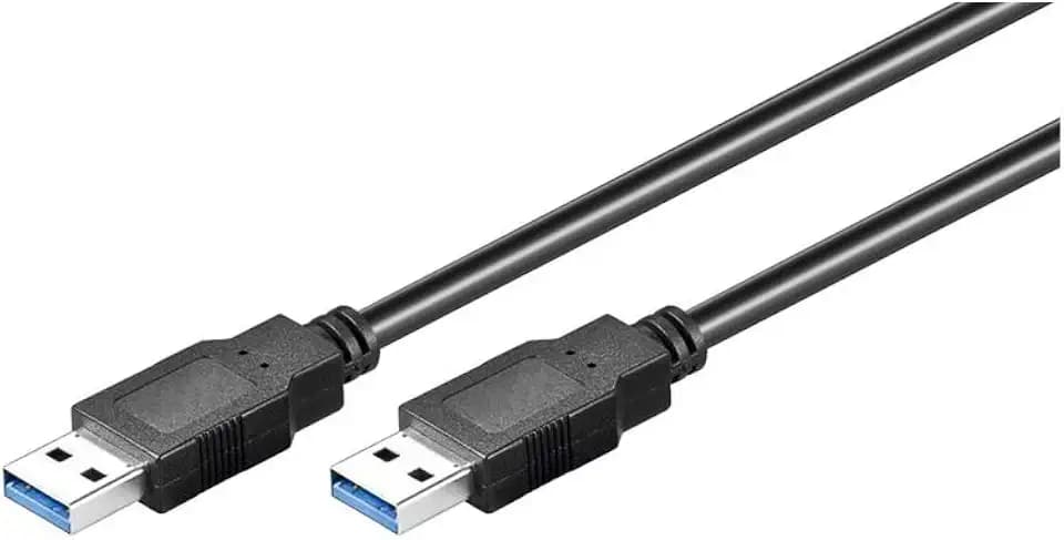 goobay 95717 USB-A auf USB A 3.0 Ladekabel / Universal USB Kabel Typ A / Schnellladekabel 5 Gbits / Datenkabel Smartphone / 3fach Schirmung / Schwarz / 1m