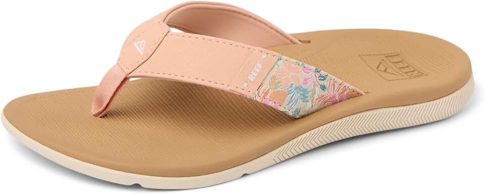 REEF Santa Ana Womens Flip Flop, Arch Support, Water Friendly, Non Marking Outsole