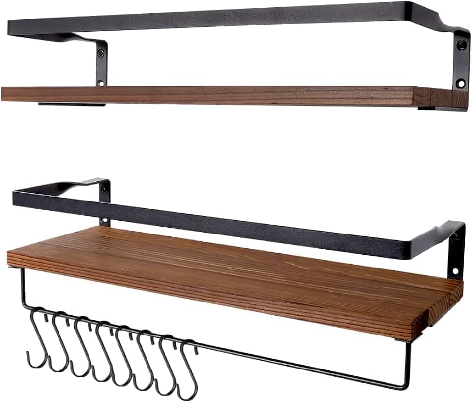 Uten Wandregal Holz, Rustikales Schweberegal Kücheregal Vintag 2er Set