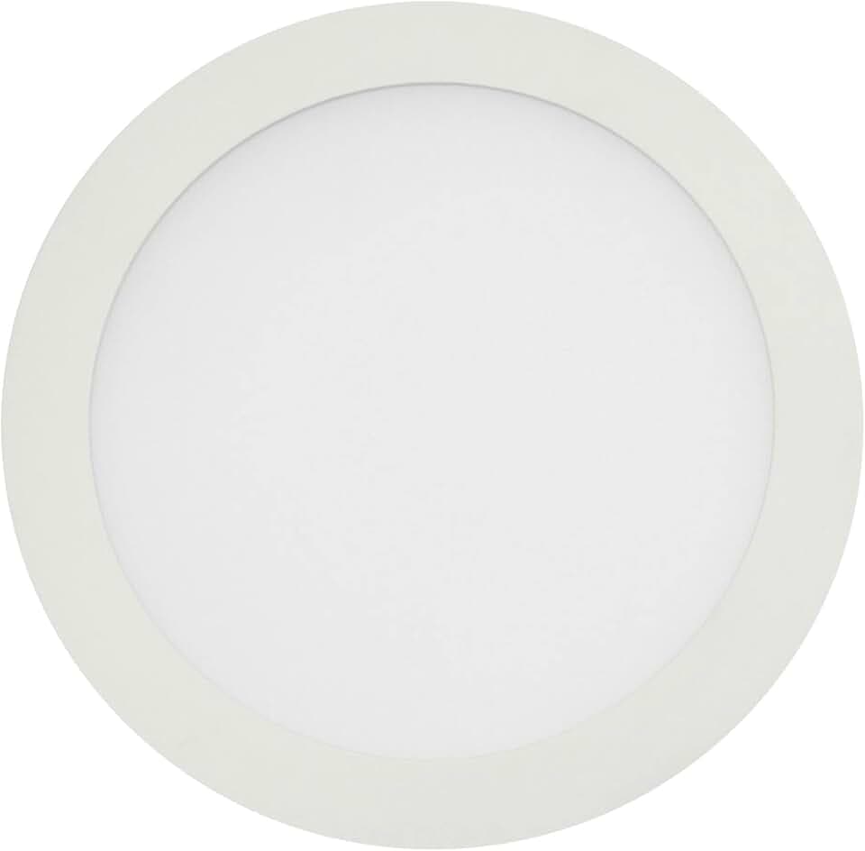 LED Deckeneinbauleuchte 15W warmweiss (~3000K); Runde Einbauleuchte flach, weiss