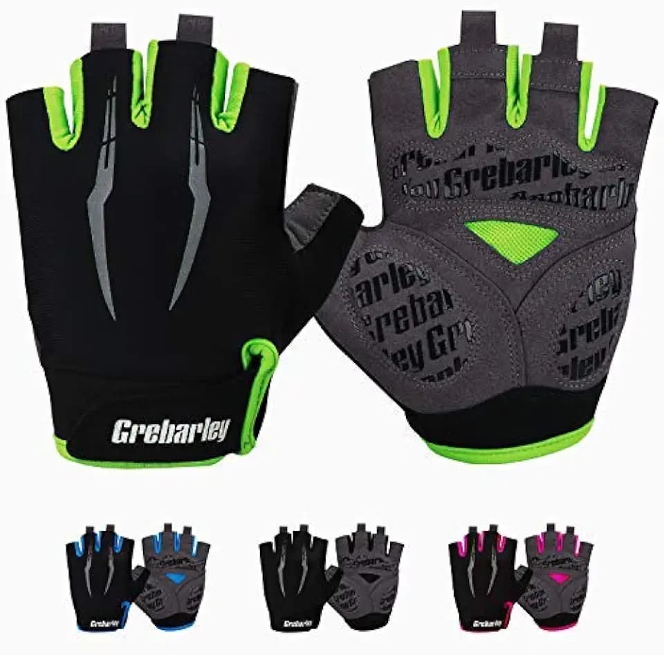Grebarley Fahrradhandschuhe,Radsporthandschuhe rutschfeste und Stoßdämpfende Mountainbike Handschuhe mit geeiget Unisex Herren Damen