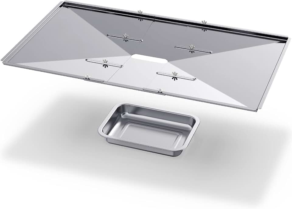 Geesta Stainless Steel Grill Grease Tray Set with Catch Pan