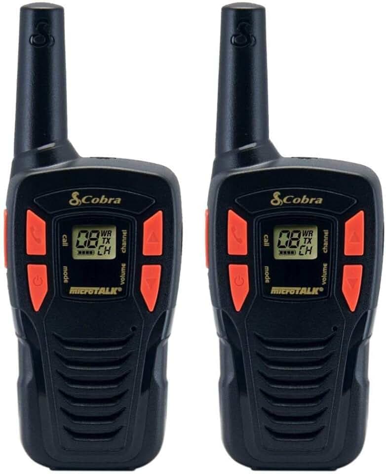 Cobra ACXT145 Compact Walkie Talkies, Rechargeable, Lightweight, black