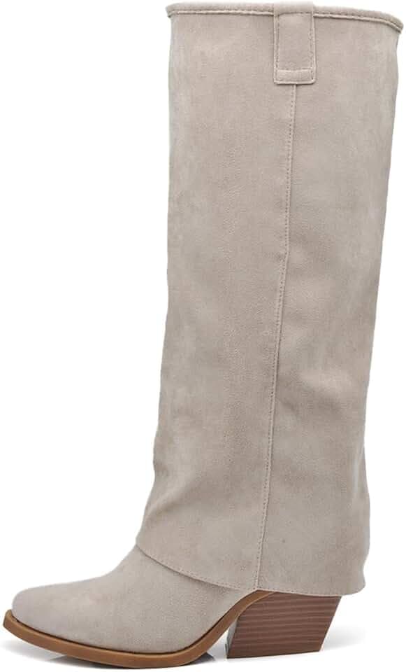 IF Modische Damenstiefel Texani gekräuselt mit Revers MP627