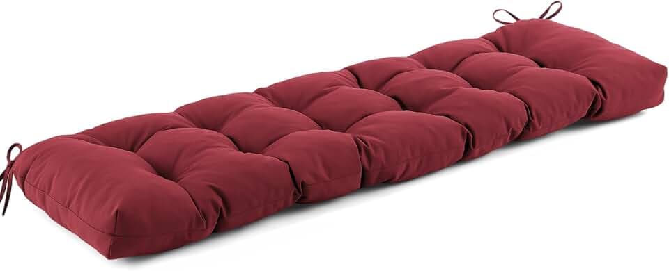 IASEAHK Outdoor & Indoor Bench Cushion, 48x18x5 Inch, Burgundy