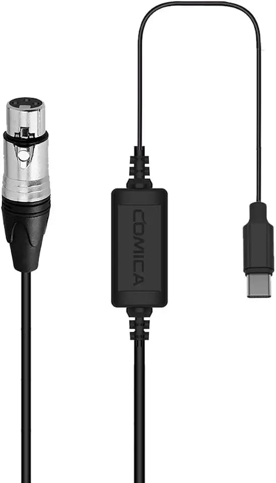 COMICA XLR zu USB C Mikrofonkabel CVM-XLR-UC, XLR Buchse zu USB C Audio Adapter, Smartphone Adapter für Sumsung Huawei Google USB Typ C Geräte (19.7ft)