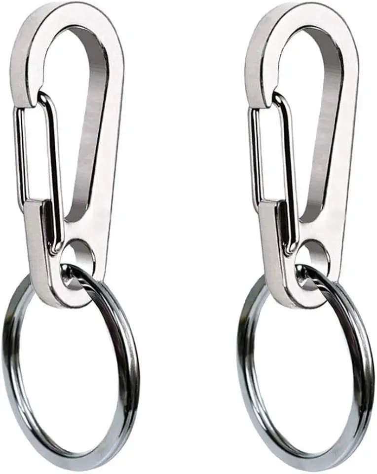 COMTIM 2 Pack Dog Tag Clips, Stainless Steel Heavy Duty Quick Clips Pet ID Tag Holder for Dog/Cat Collar and Harness
