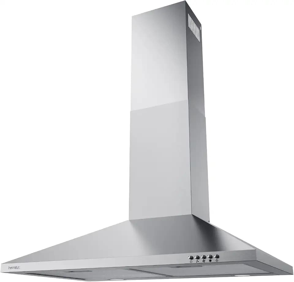 Hermitlux 30 Inch Wall Mount Range Hood, Stainless Steel Kitchen Vent Hoods
