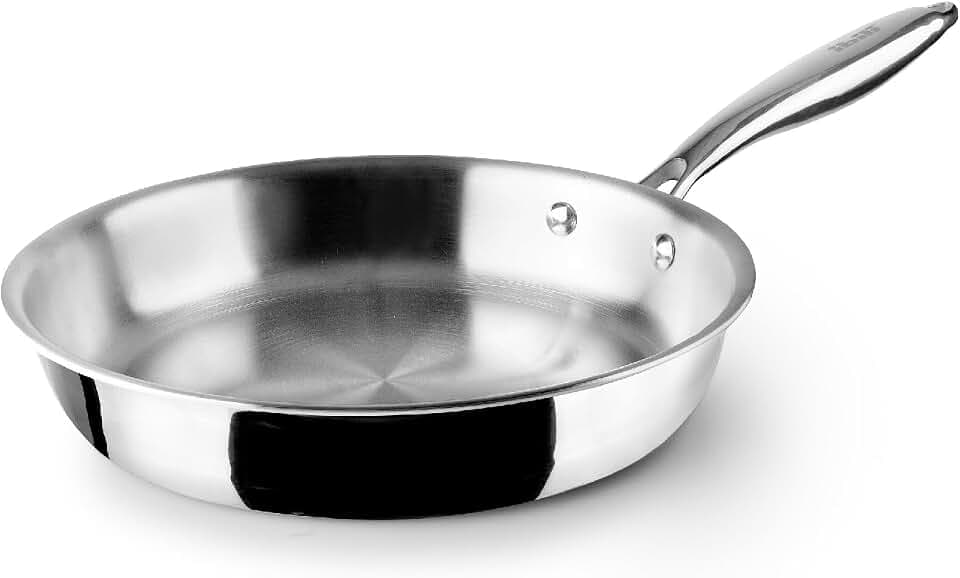 IBILI Dreilagige Pfanne, natürlich, 30 cm, Edelstahl, induktionsgeeignet, ohne Antihaftbeschichtung