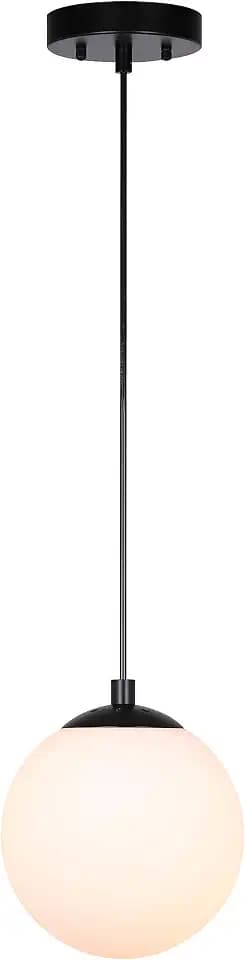 XiNBEi Lighting 8" Globe Pendant Light Matte Black for Kitchen Island