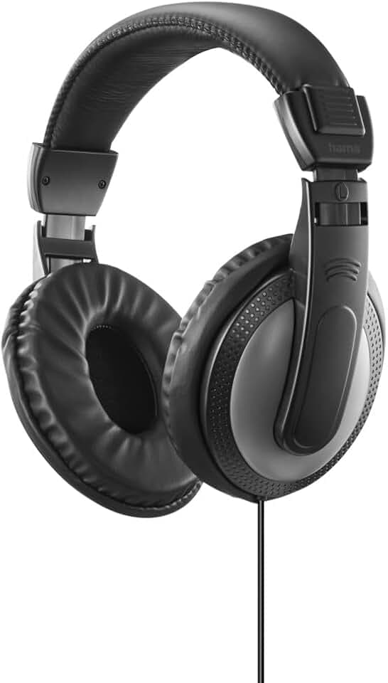 Hama ShellTV II TV-Kopfhörer, Over-Ear, kabelgebunden, 6m Kabel, einseitig, Stereo, ideal für Fernseher, komfortabel, Schwarz