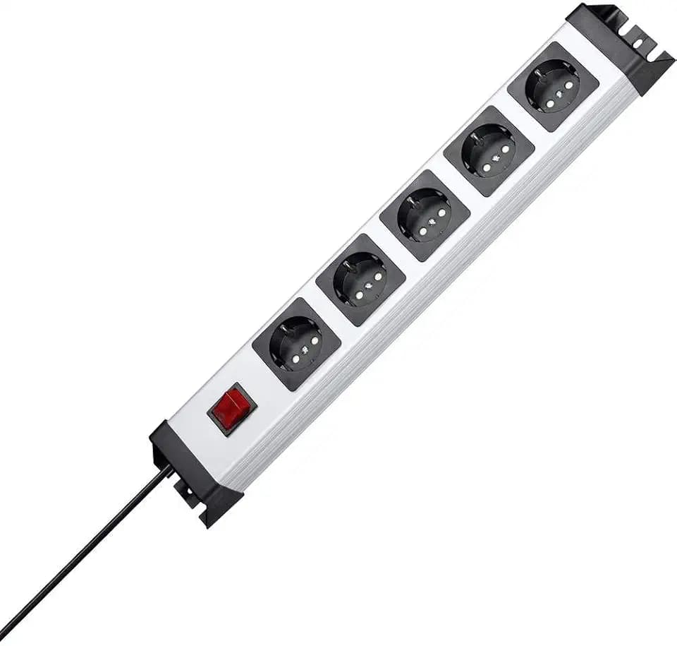 Kopp Powerversal Steckdosenleiste, 5-Fach, mit beleuchtetem Schalter, IP 20, 226620015