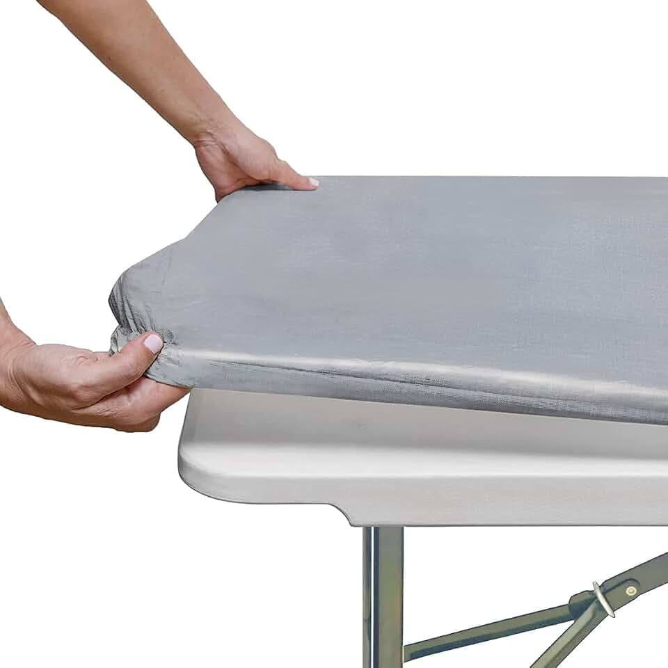 NLMUVW Rectangle Vinyl Tablecloth with Flannel Backing 30 X 72 Inch, Ligth Grey PVC Table Cloth Waterproof Oil Proof Wipe Clean Table Cover for Party and Outdoor