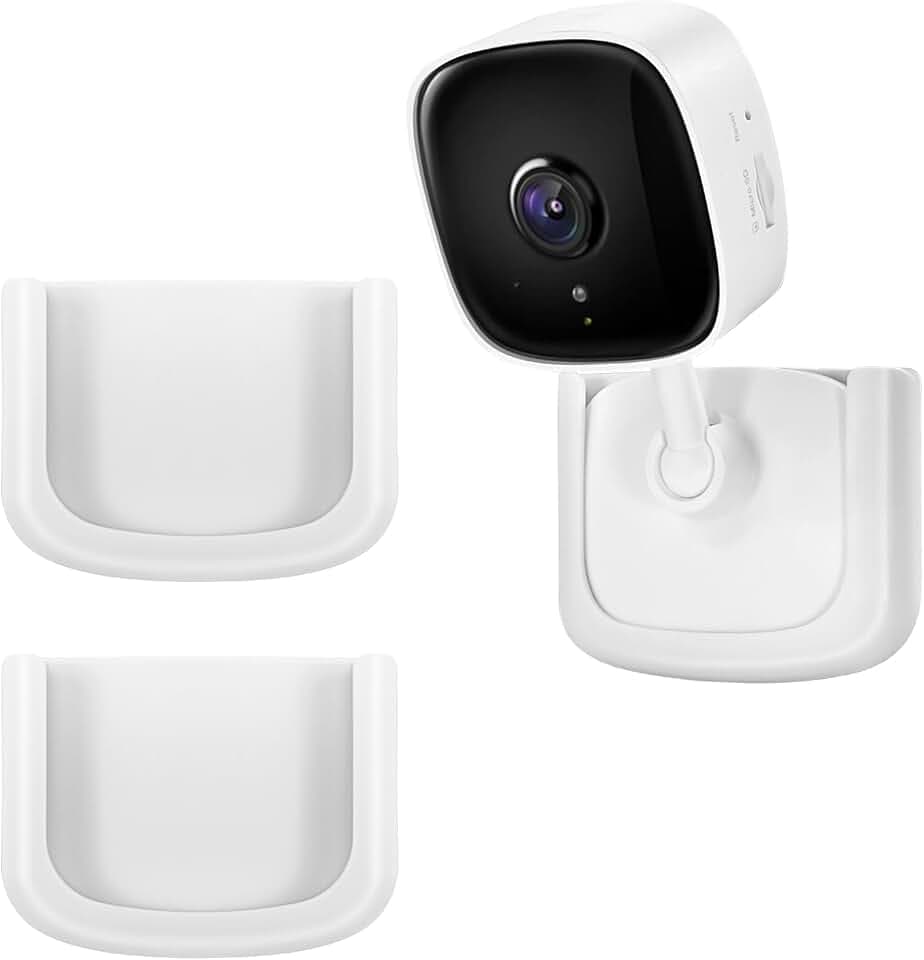 2 Pack Adhesive Wall Mount Bracket Stand Fits for Tapo Indoor Security Camera C100,C110,No Drilling Easy Installation Window Mount Camera Holder fits for TP Link Cam