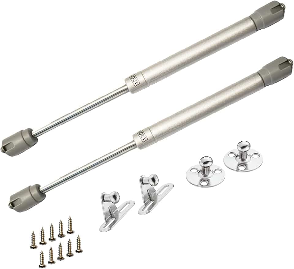 Gasdruckfeder 2 Stück Hydraulisch Pneumatische Küchenschrank Gasfeder Halterung, 120N/12kg Klappenbeschlag Türdämpfer Stoßdämpfer Gasdruckdämpfer, mit Schrauben Befestigungselementen
