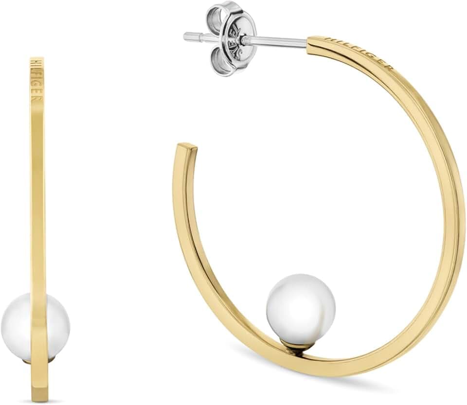 Tommy Hilfiger Jewelry Armband mit Schmuckperlen oder Creolen für Damen in Gelbgold mit Glasperlen