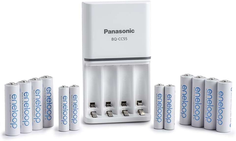 Eneloop Panasonic K-KJ55MC84CZ Power Pack; 8AA, 4AAA, and Advanced Battery 3 Hour Quick Charger