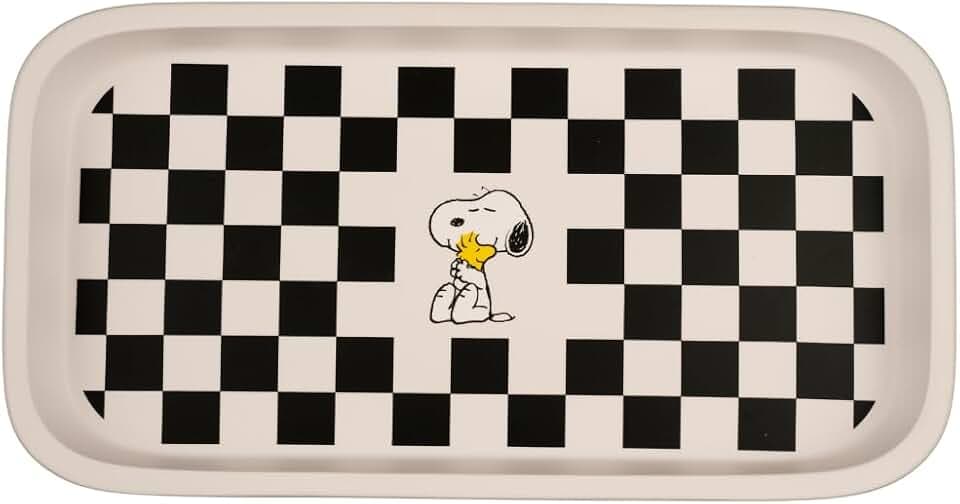 Peanuts Snoopy Checkered Trinket Tray Jewelry Dish (Officially Licensed Product) by Franco Collectibles