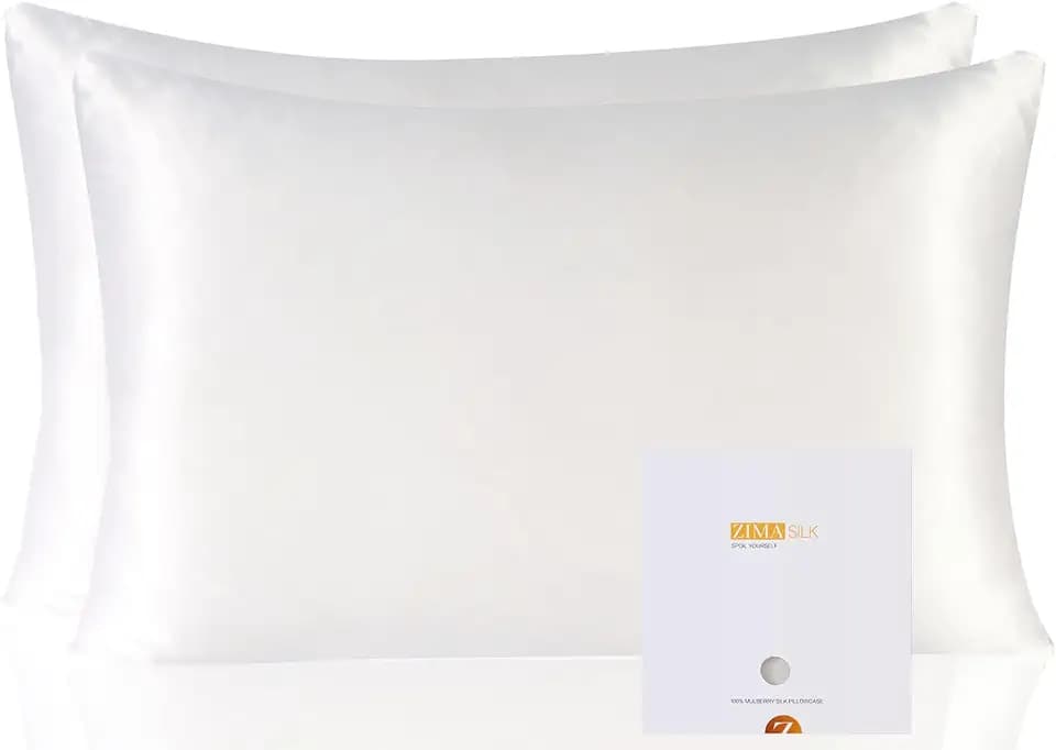 ZIMASILK 100% Pure Mulberry Silk Pillow Cases for Hair and Skin, Queen