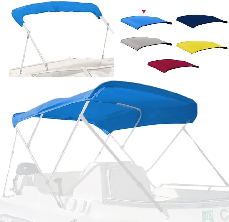 3 Bow Bimini Top Replacement Cover, Without Frame, Blue 6'L 73"-78" W