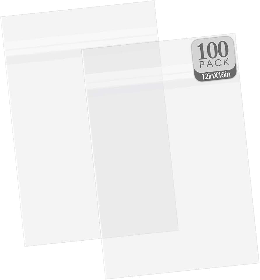 Golden State Art 12x16 Inch Crystal Sealed Clear Plastic Sleeves,100 Pack