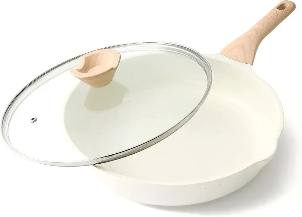 Kordisen 32 cm Keramik Bratpfanne mit Deckel, Antihaft Keramik Pfanne Induktion, Gesund und Ungiftig, PFOA und PFAS frei