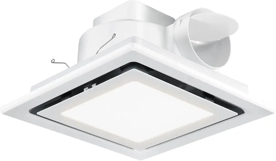 12 Inch Bathroom Exhaust Fan with Light, Vent Fan with Adjustable Light 3000K/4500K/6000K, 110CFM Quiet Bathroom Fan with Lever Wire Connectors&Duct