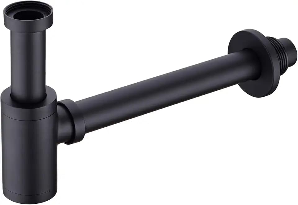Upgrade Your Bathroom with ZASLEME Decorative Adjustable Bottle P Trap Kit for Sink and Basin Drainage - Matte Black Finish