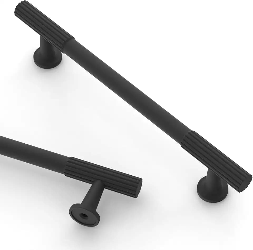 Asidrama 10 Pack 5 inch Matte Black Kitchen Cabinet Handles