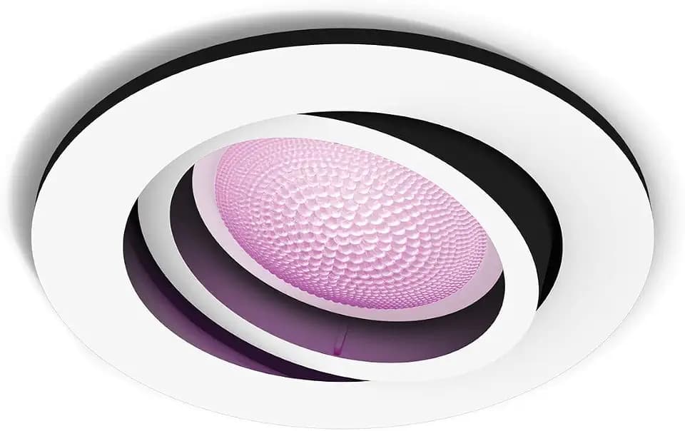 Philips Hue White & Col. Amb. LED Einbauspot Centura, rund, dimmbar, 16 Mio. Farben, steuerbar via App, kompatibel mit Amazon Alexa (Echo, Echo Dot)