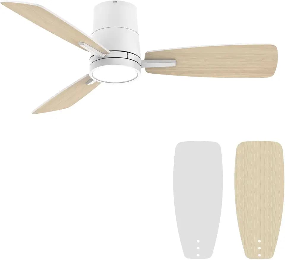 42 Inch Flush Mount Ceiling Fan with Dimmable Light