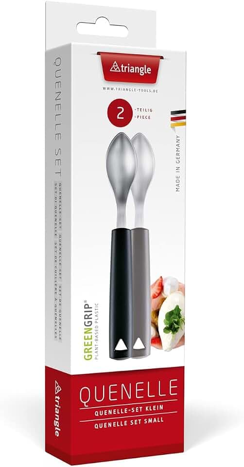 triangle Quenelle-Set Klein - 2 Nockenlöffel, Kurzer Griff, Made in Germany