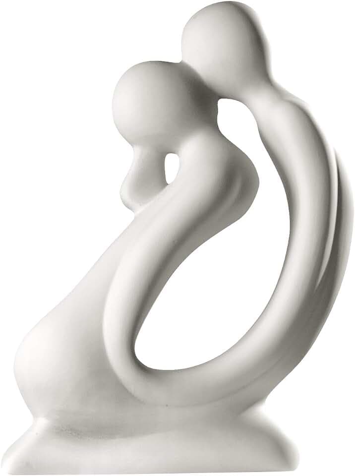 GILDE Sculpture Francis Paar Kuss - kniende Figur in Creme weiß H 42 cm