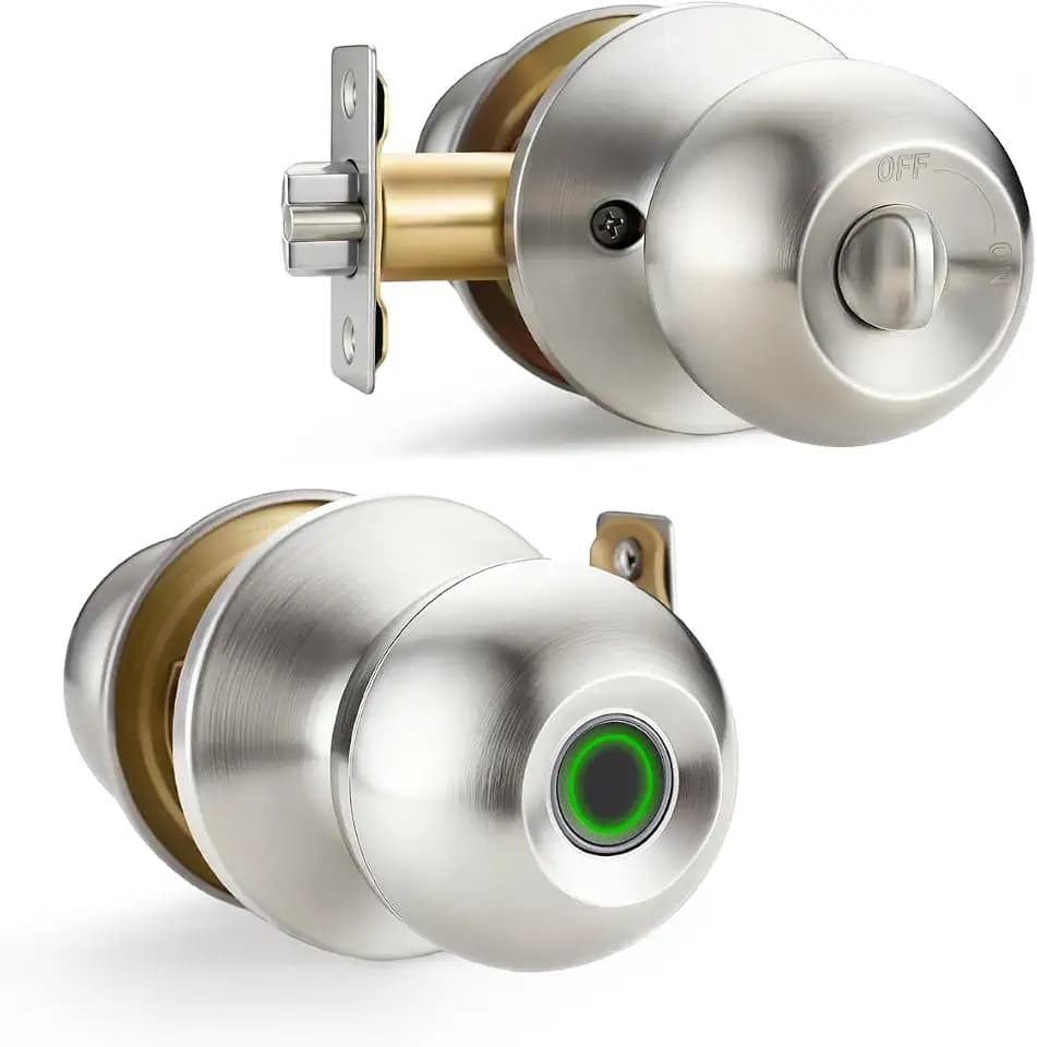 Fingerprint Door Knob, Thumbprint Entry Door Lock for Bedroom