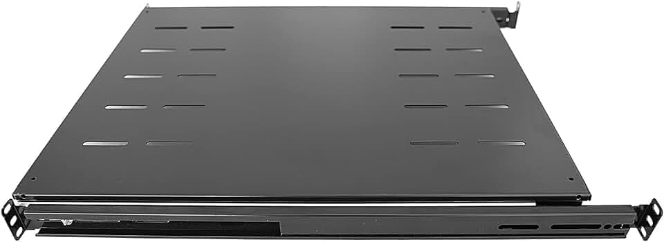 Sliding Fixed Rack Server Shelf 1U 19inch 4 Post Rack Mount-Adjustable 24inch-32inch