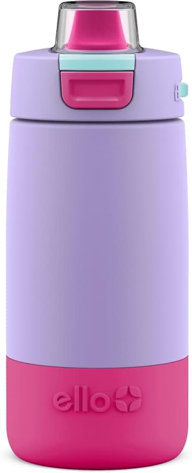Ello Kids Colby 12oz Insulated Stainless Water Bottle with Straw, Lilac