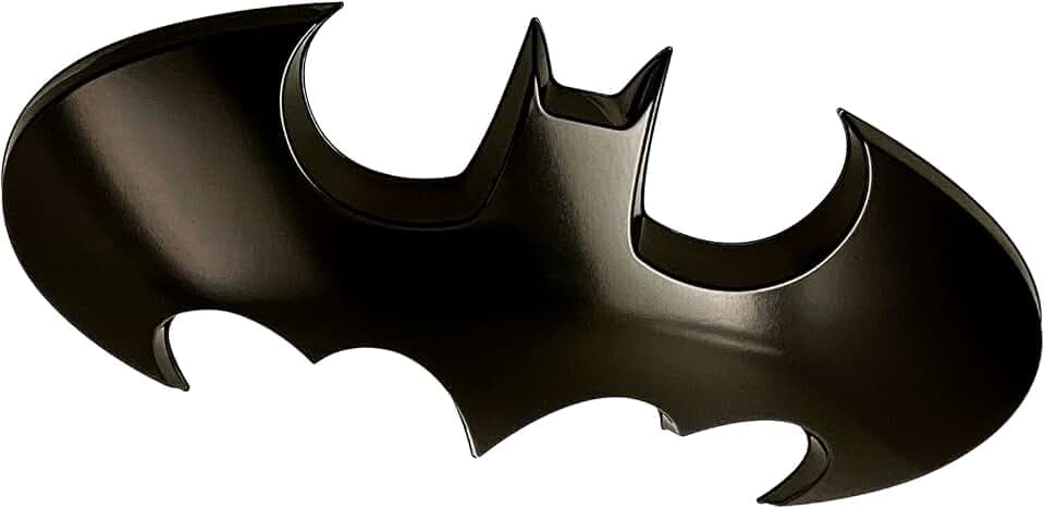 Fan Emblems Batman 3D Car Badge - 1989 Batwing Logo - Large (Black Chrome: 7.3 x 3.6 x 0.4 inches)