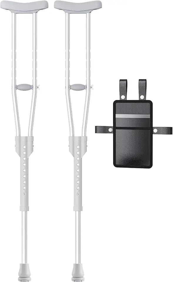 Aluminum Crutches for Kids & Seniors, 300 LB Weight Capacity, 1 Pair
