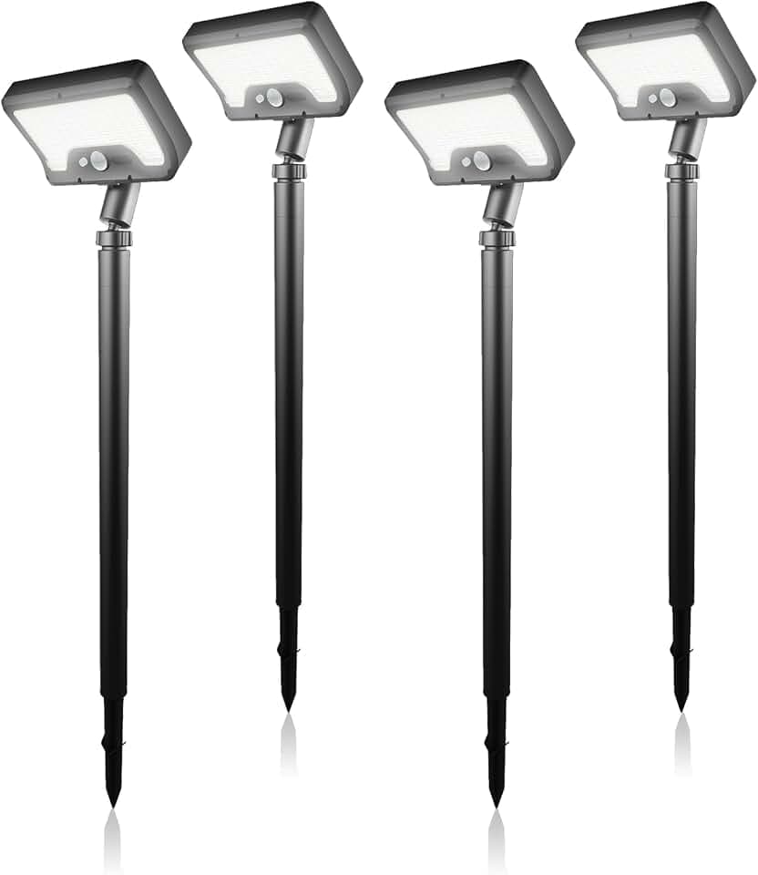 Solarlampen für außen mit Bewegungsmelder, 6500K Solarleuchten Garten IP65
