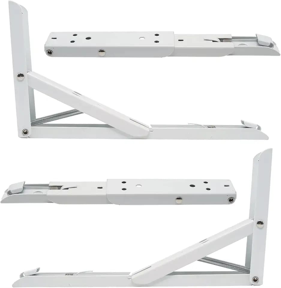 4 Pcs 9.6 x 5.2 Inch White Cold-Rolled Steel L Brackets