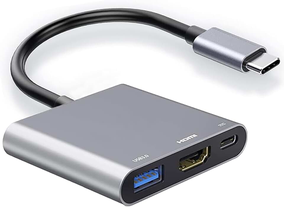 USB C Digital AV Multiport Adapter with HDMI 4K 60Hz Output & USB 3.0 Port & USB-C Fasting Charging Port for Apple MacBook Pro/Air 2016-2025, iPad Pro iMac