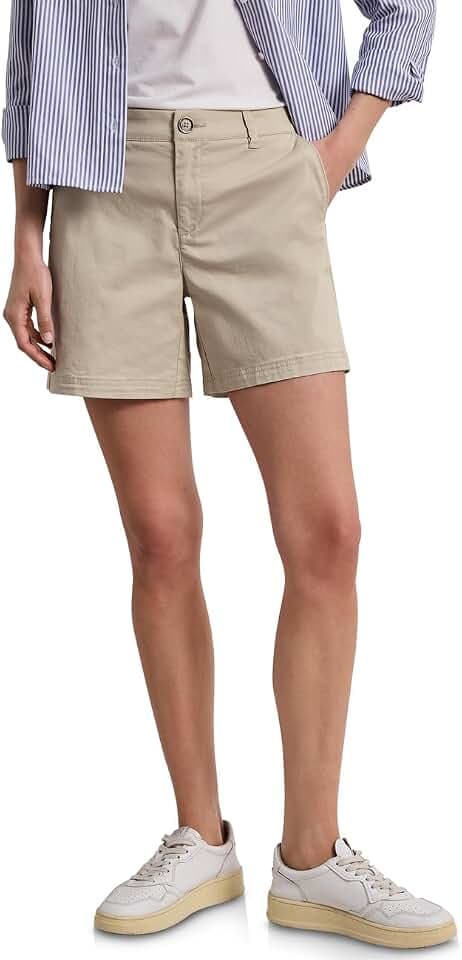 Street One Damen Mid Waist Chino Shorts im Casual Fit