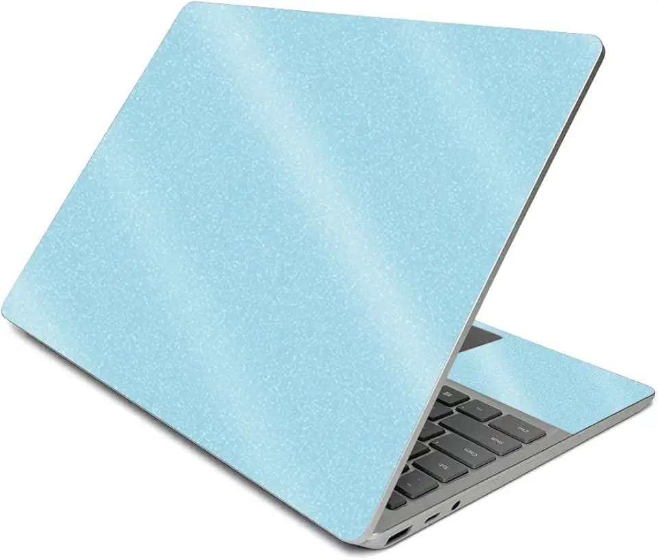 MightySkins Glossy Glitter Skin Compatible with Surface Laptop Go (2020) - Solid Baby Blue | Protective, Durable High-Gloss Glitter Finish | Easy to Apply, Remove, and Change Styles | Made in The USA