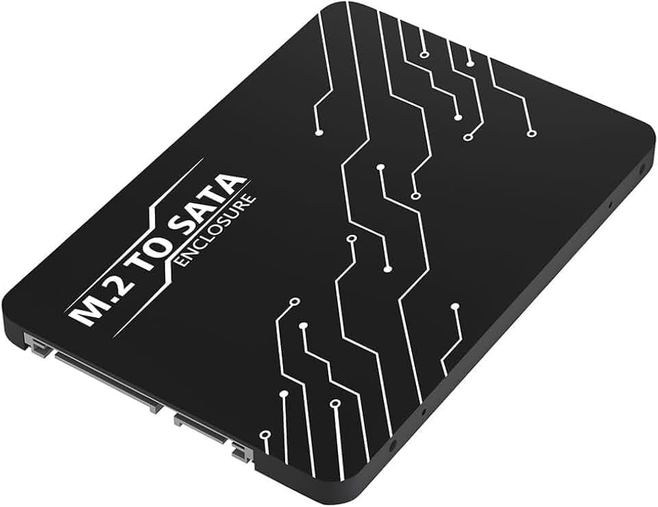 Mustpoint M.2 Adapter to 2.5 SATA Enclosure, B & M Key SATA Based NGFF SSD Converter to 2.5 Inch SATA 3.0 Card Support 2230 2242 2260 2280 Hard Drive with 7mm Case