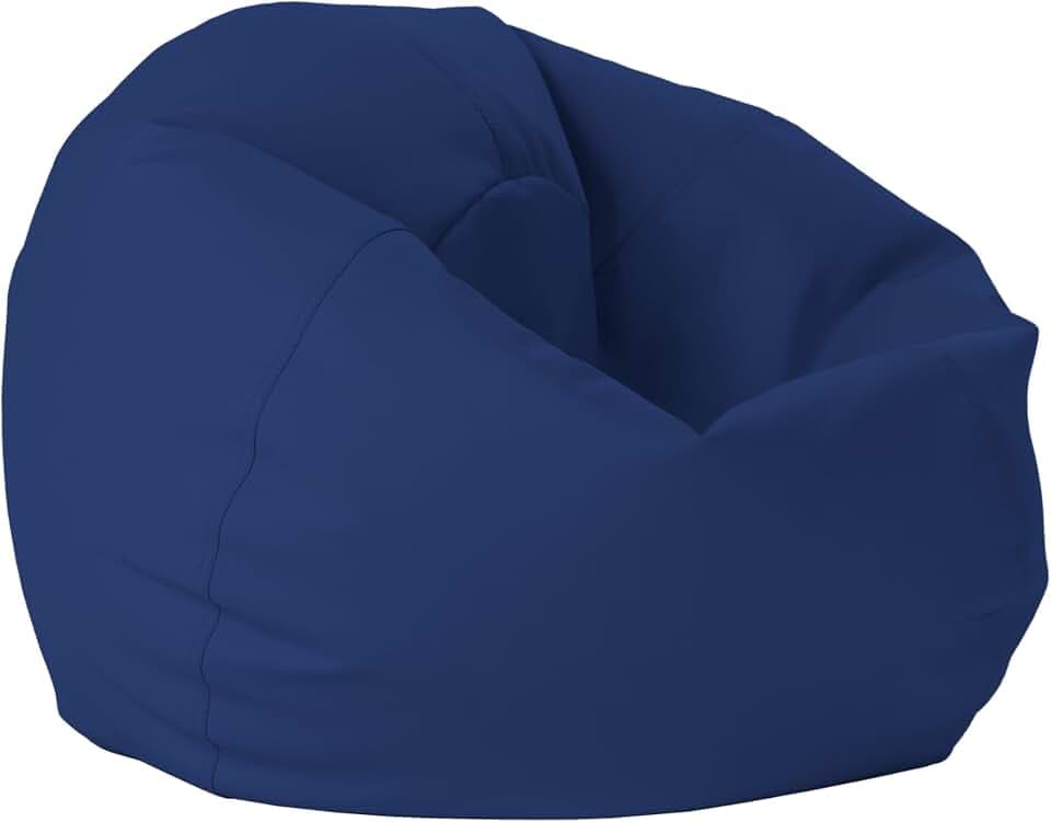 FDP Essentials 30" Round Vinyl Bean Bag - Eclipse, 15164-348