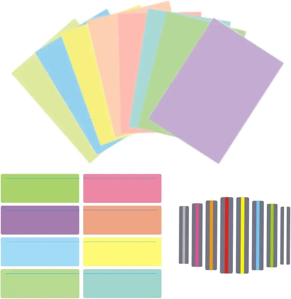 24PCS A4 Colour Overlay For Dyslexia, Dyslexia Reading Overlays Aid, Guided Reading Overlays Strips, Dyslexia Overlays for Reading Aids, Visual Stress, Irlens Syndrome, and ADHD(Multicolor)